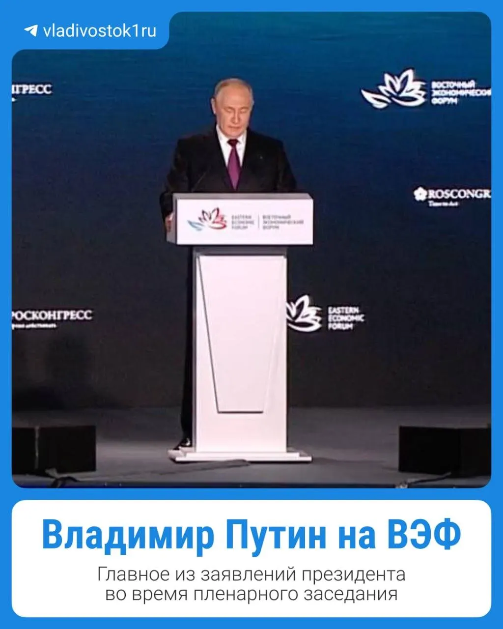 Ключевые тезисы речи главы государства, озвученной на форуме во Владивостоке, в кратком обзоре.